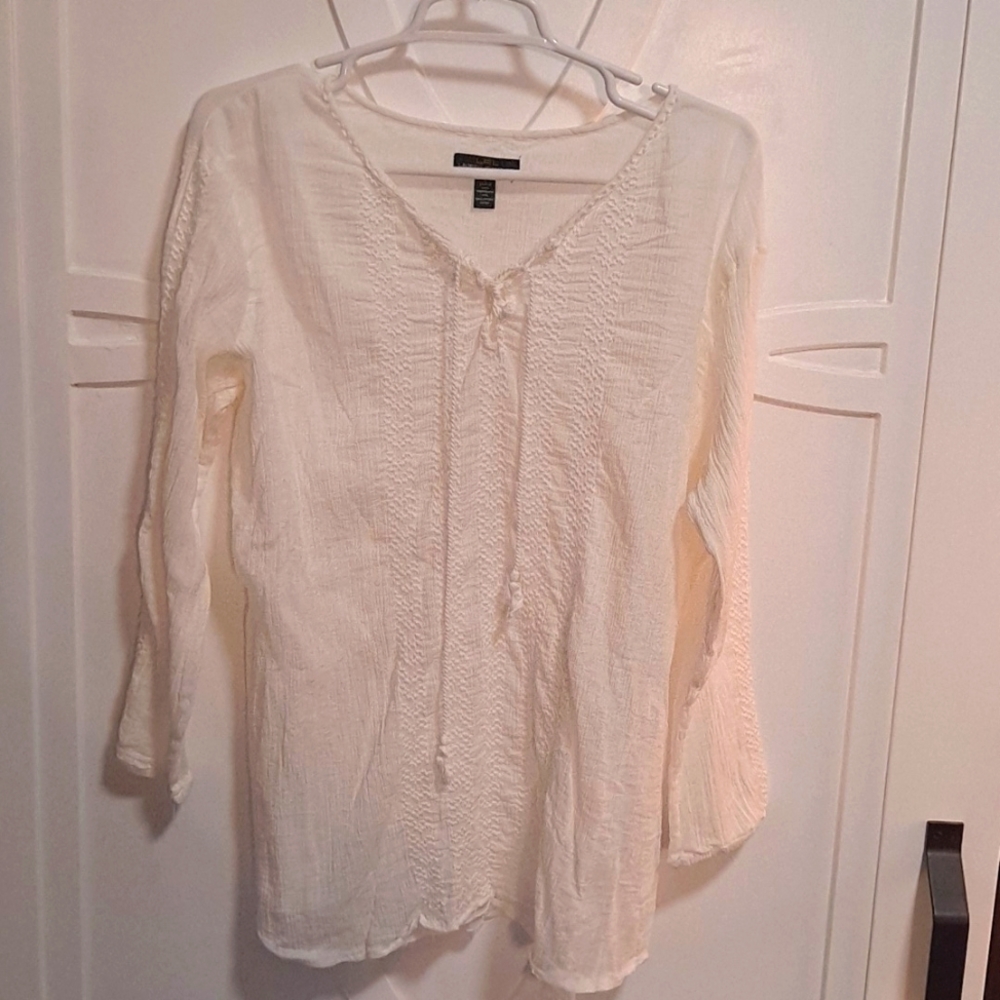LRL Lauren Jean Co size large gauze boho blouse